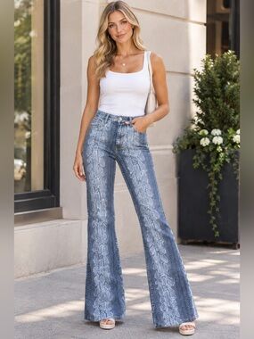 Ungaro Fever Galaxy Flare Leg Jeans Sz 30 NWT